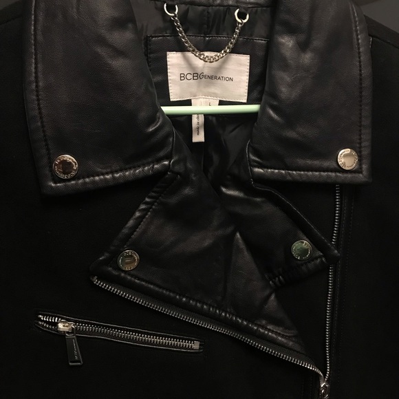 BCBGeneration Moto Cape Jacket Black Size Large - Picture 5 of 6